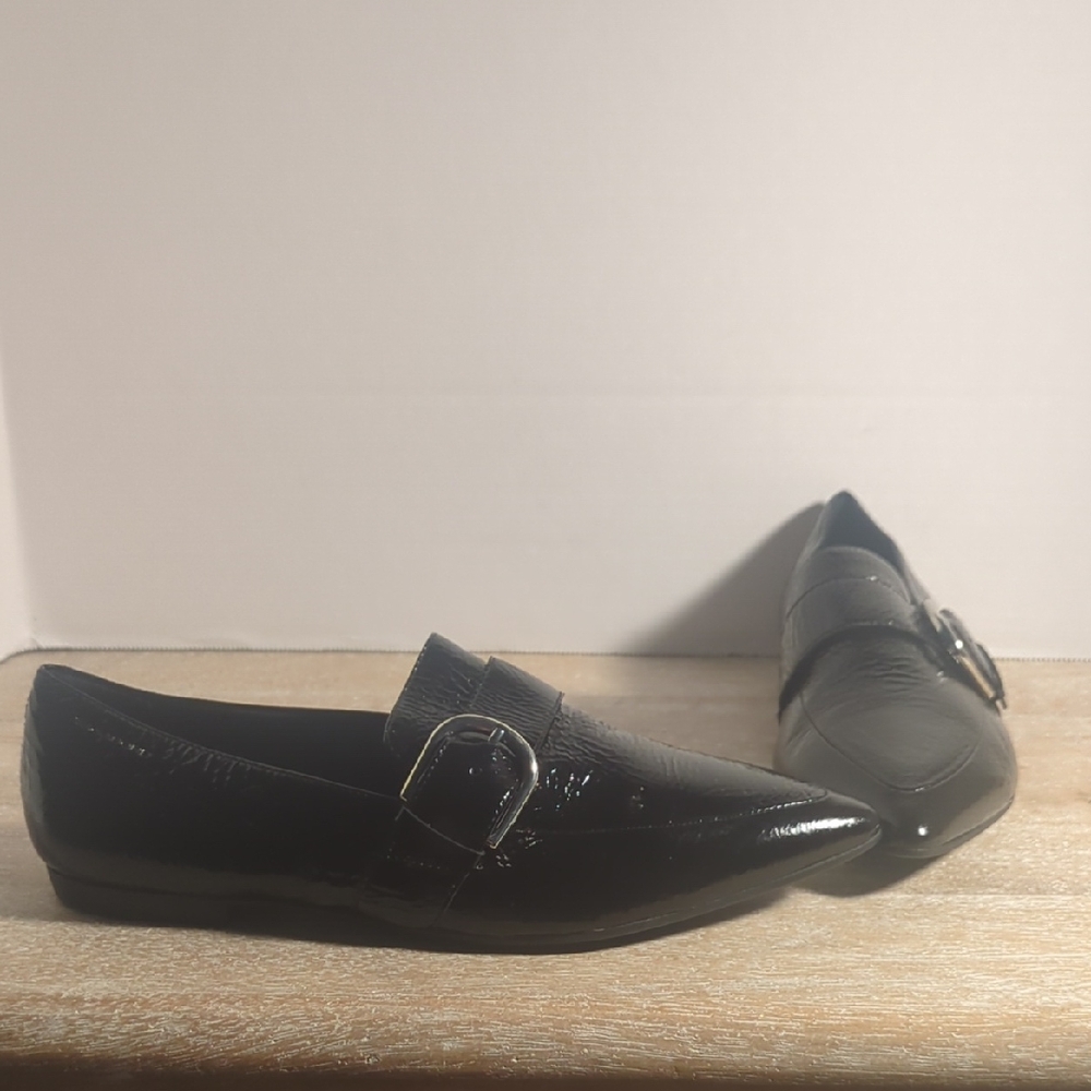 New Urban Outfitters Vagabond Kaitlyn Black Leather Flats Buckle Euro 37
